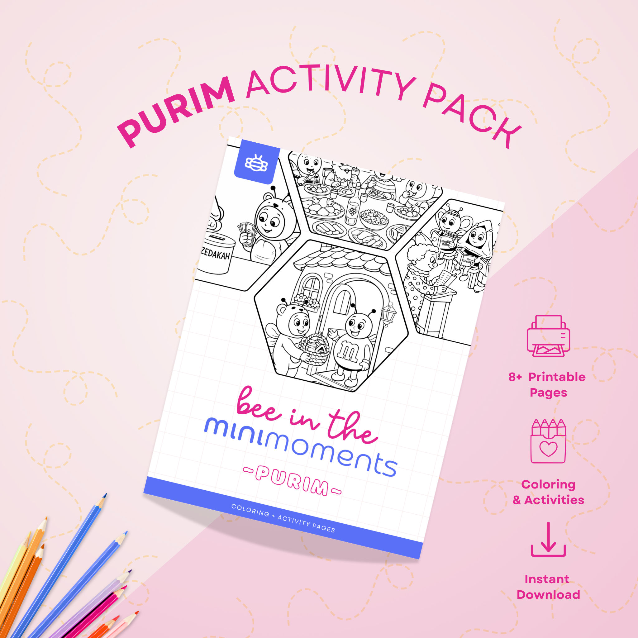 Purim Coloring & Activity Pack